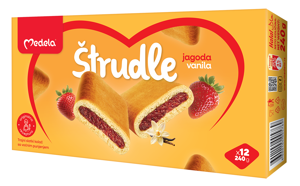 Medela Strudel-kaka med frukt fyllning 240g