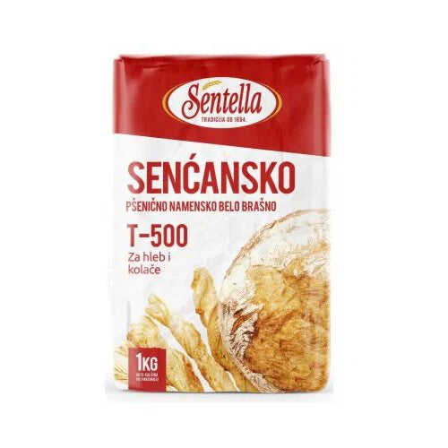 Sentella Vetemjöl vitt T-500 för bröd och kakor  1kg